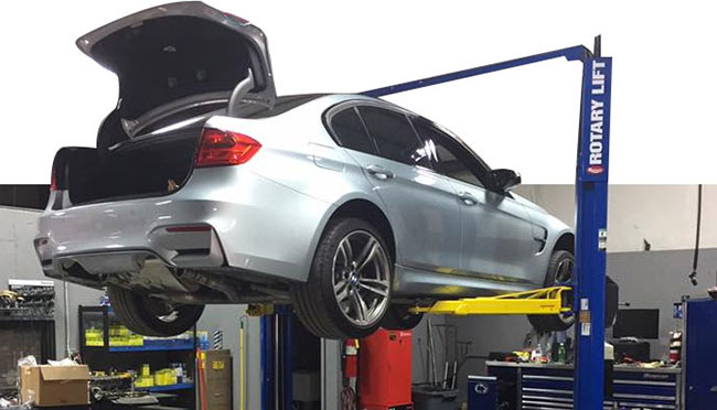 Porsche on Rotary Lift